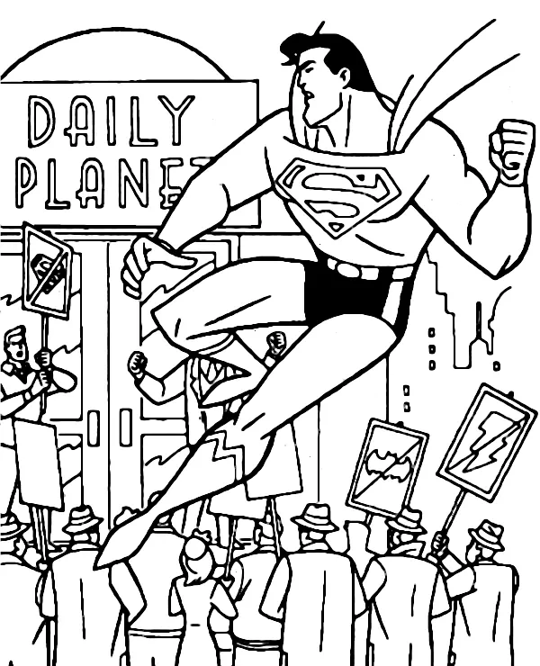 Superman i Daily Planet kolorowanka do druku