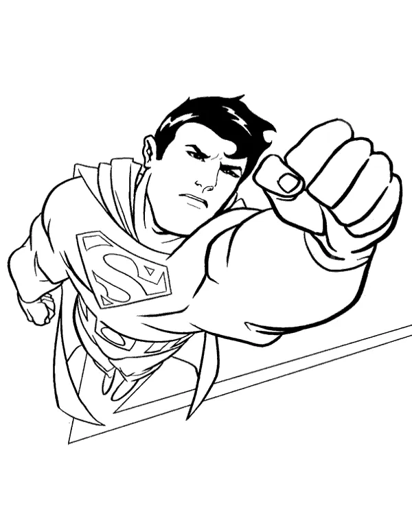 Superman latający bohater kolorowanka do druku