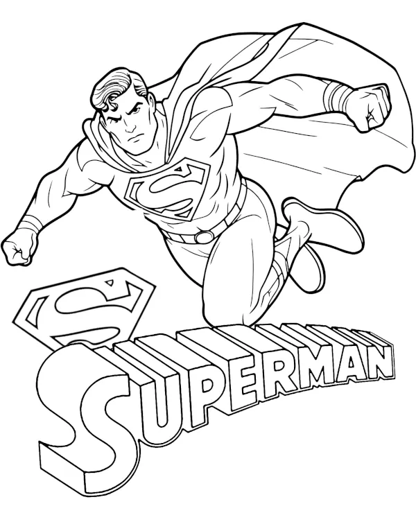 Superman latający kolorowanka do druku dla dzieci