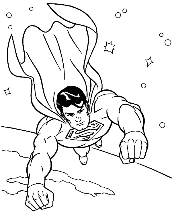 Superman w kosmosie kolorowanka do druku