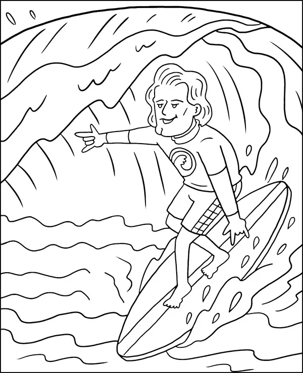 Surfer kolorowanki lato do druku