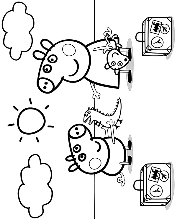 Kolorowanka - Kolorowanka Świnka Peppa George do druku