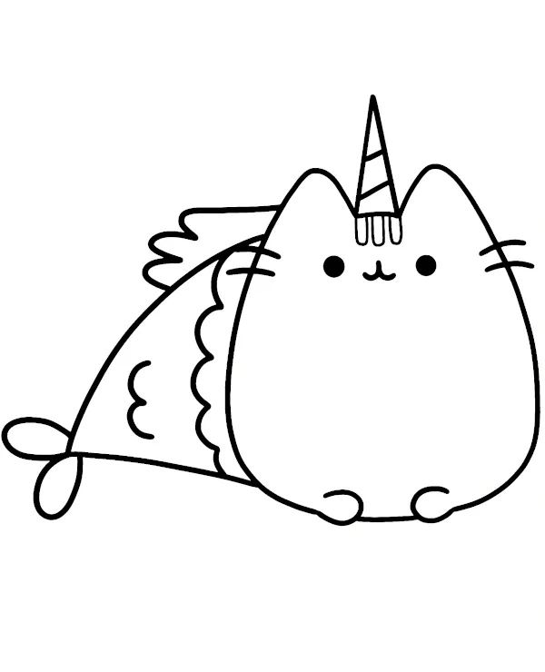 Syrena pusheen jednorozec kolorowanka do druku