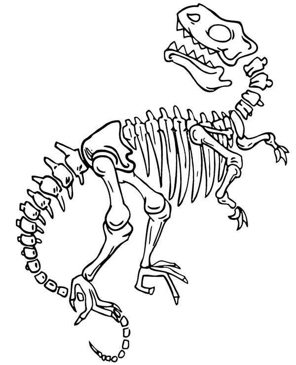 Szkielet dinozaura z dinozaurem kolorowanka
