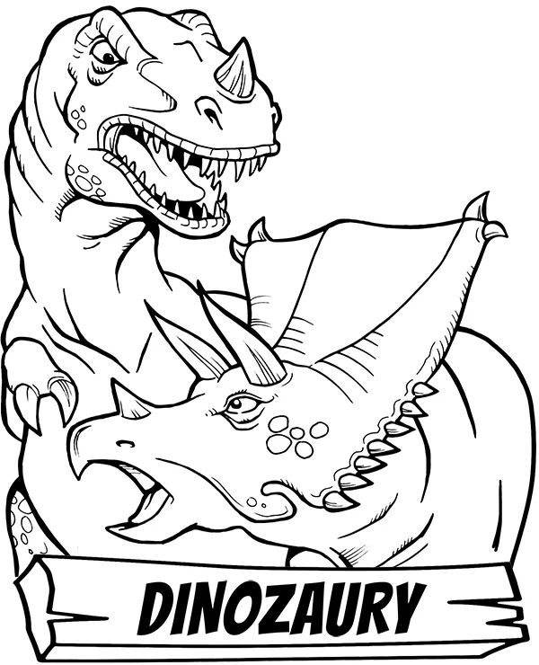 Kolorowanka - Kolorowanka do druku T-Rex i Triceratops