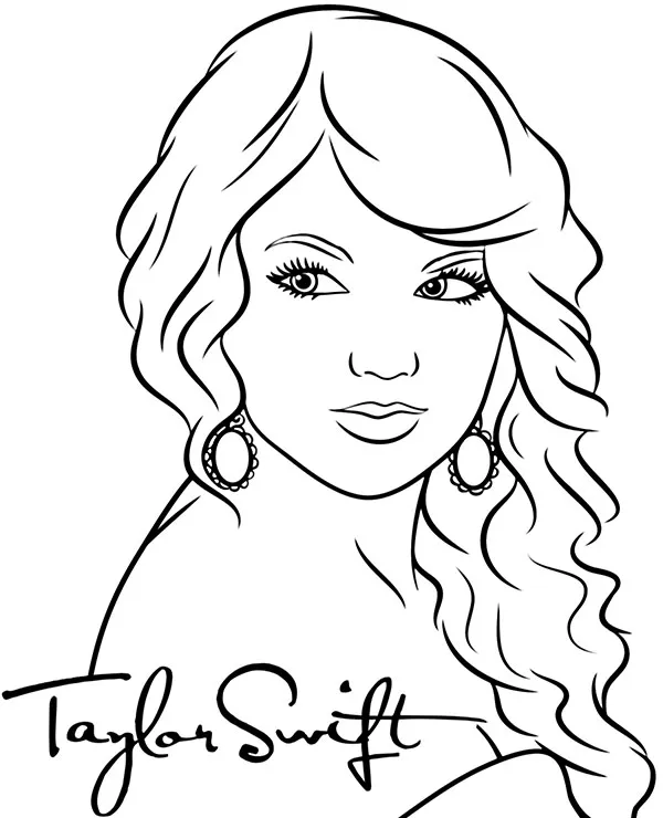 Taylor Swift kolorowanka do druku dla dzieci