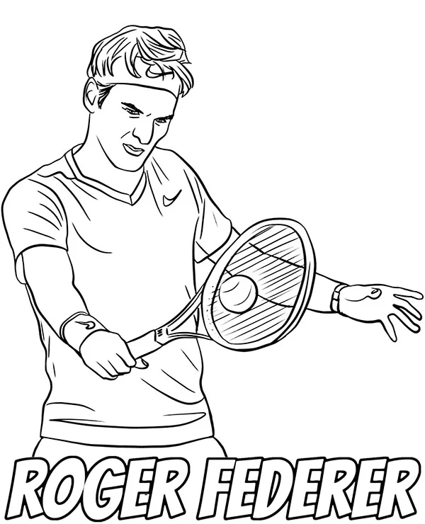 Roger Federer tenisista kolorowanka dla dzieci