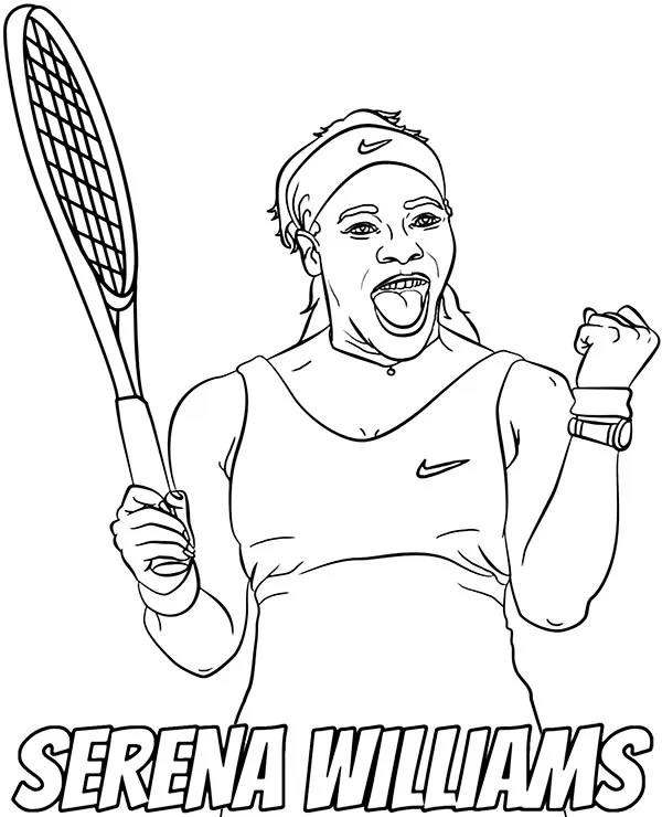 Serena Williams tenisistka kolorowanka dla dzieci