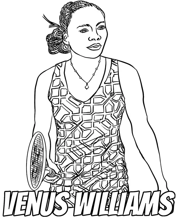 Venus Williams tenisistka kolorowanka dla dzieci