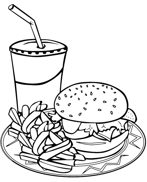 Tłusty czwartek kolorowanka fast food do druku