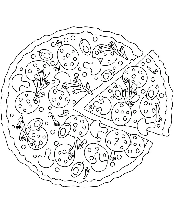 Tłusty czwartek kolorowanka pizza do druku
