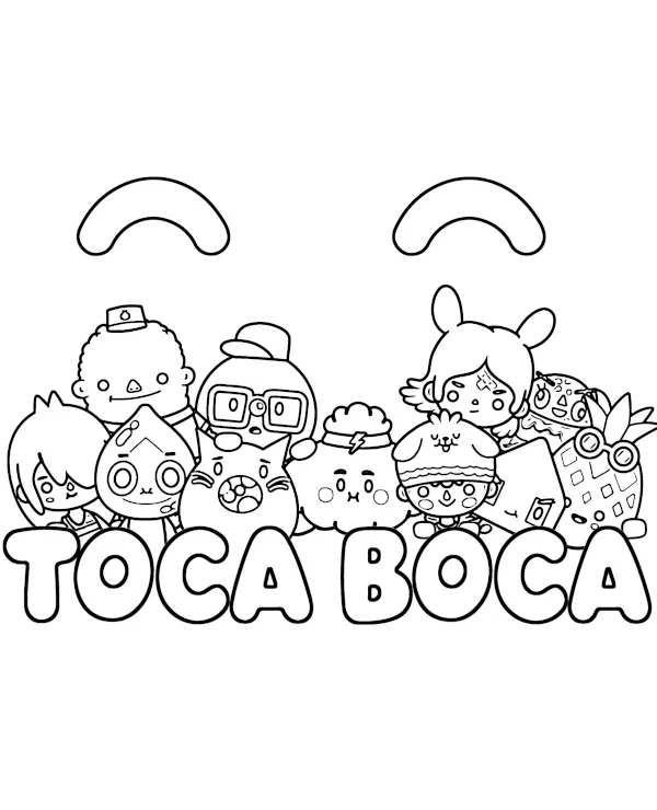 Toca Boca kolorowanka bohaterowie dla dzieci do druku