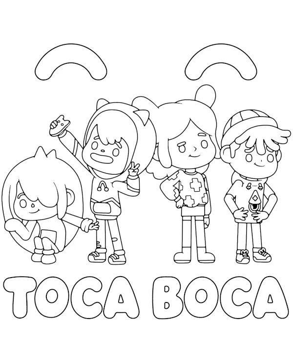 Toca Boca postacie gry kolorowanka do druku