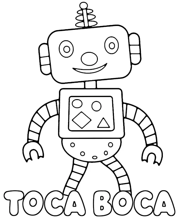 Toca Boca robot kolorowanka do druku