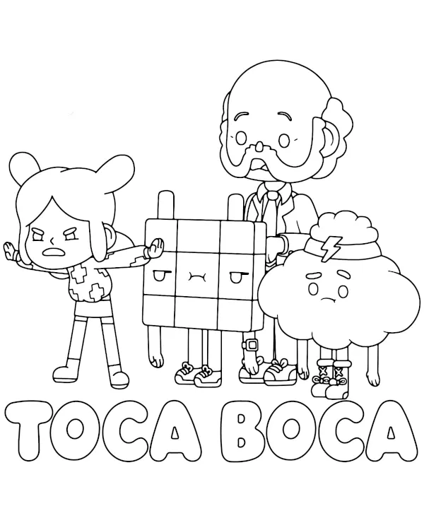 Toca Boca rodzina kolorowanka do druku