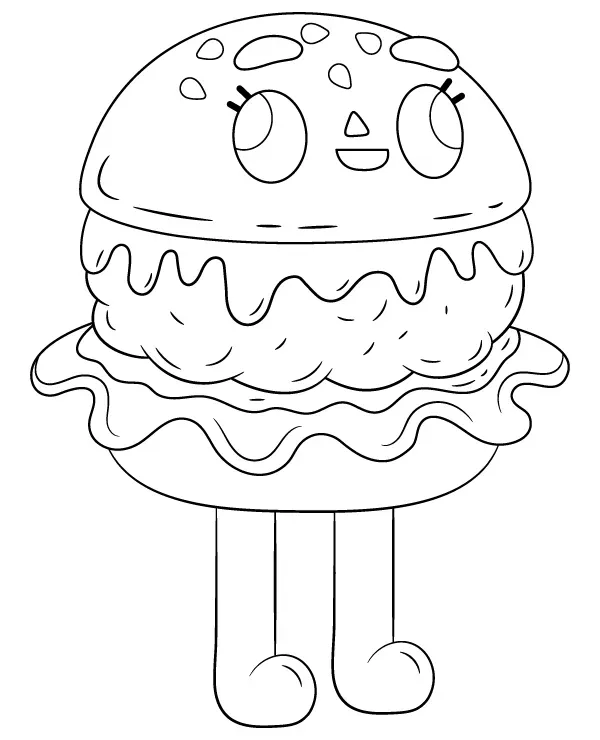 Toca Boca silly burger kolorowanka do druku