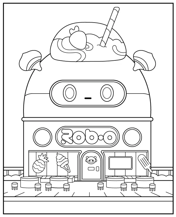 Kolorowanka - Toca Boca Robo Coffee kolorowanka do druku
