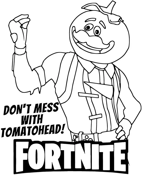 Kolorowanka - Tomatohead Fortnite kolorowanka do druku
