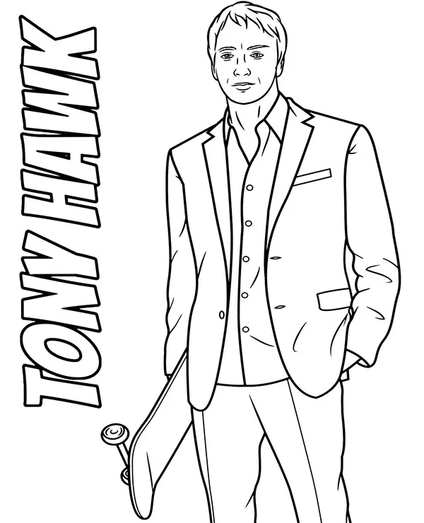 Kolorowanka - Tony Hawk kolorowanka do druku