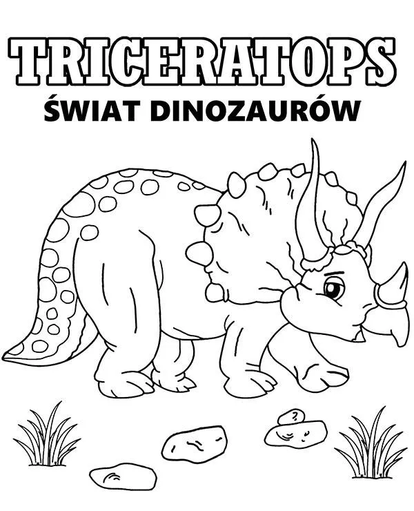 Triceratops kolorowanka do druku