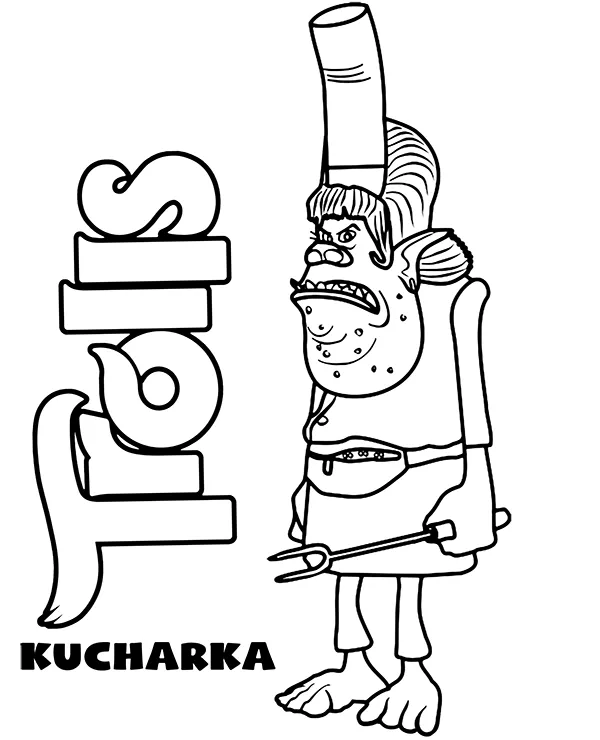 Trolle kolorowanka Kucharka dla dzieci