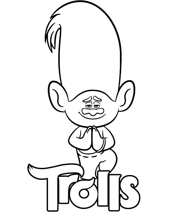 Trolle yoga kolorowanka do druku