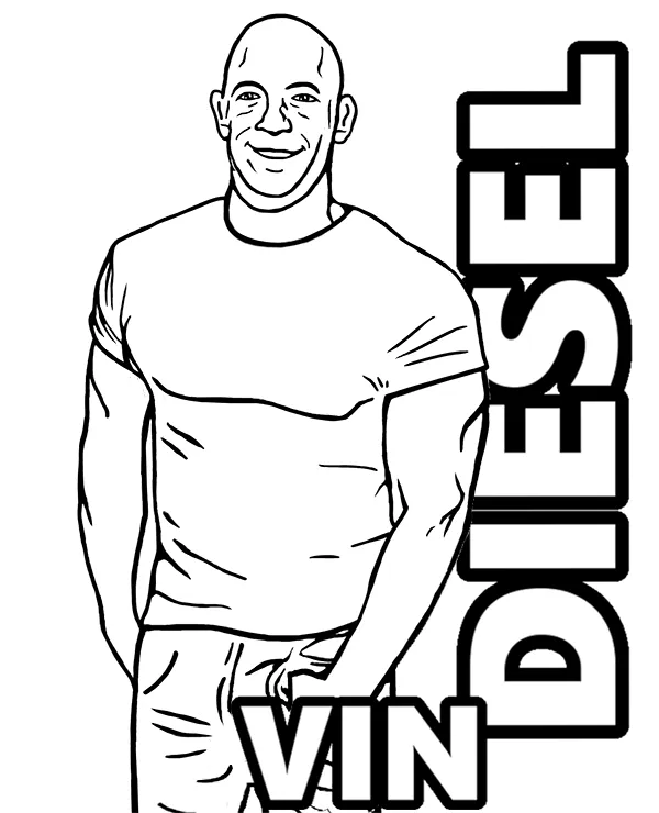 Vin Diesel kolorowanka do druku