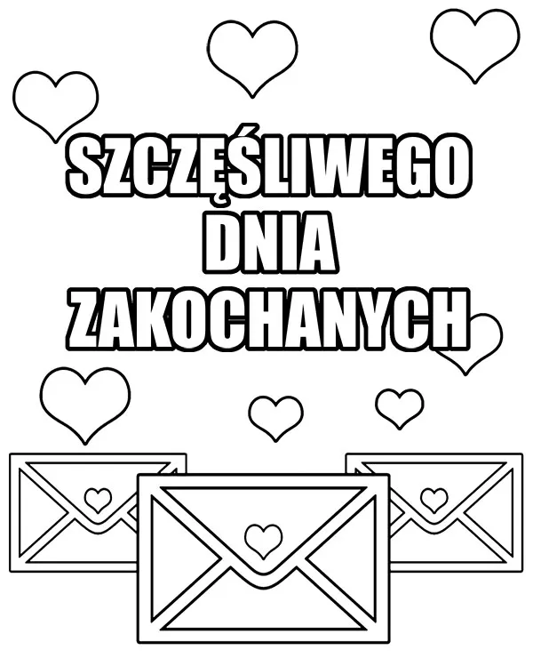 Walentynki listy kolorowanka do druku