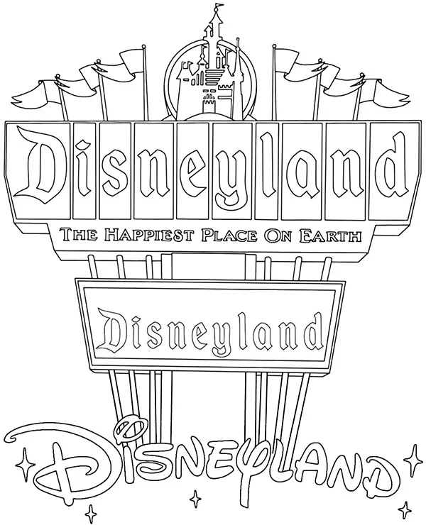 Wejście Disneyland kolorowanka do druku
