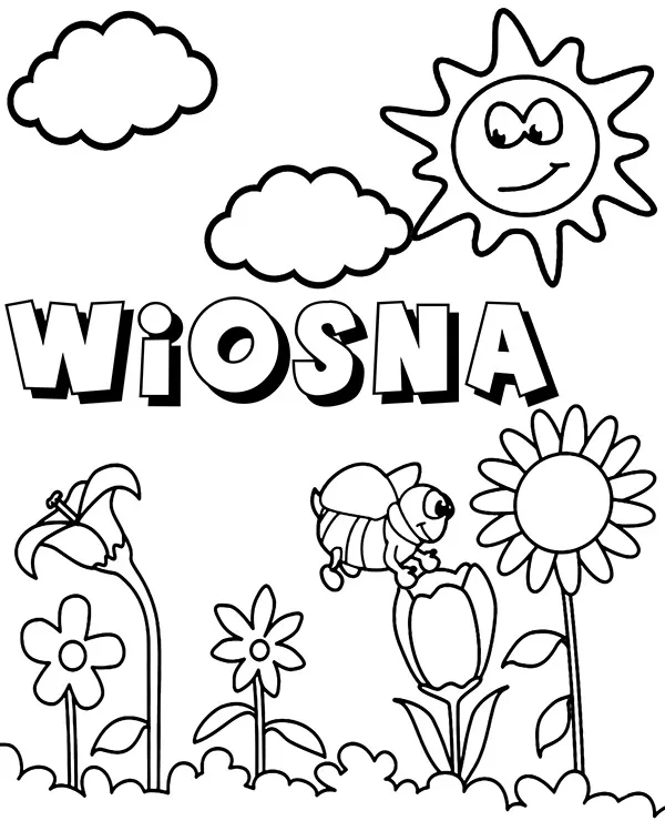 Wiosenna kolorowanka do druku dla każdego dziecka