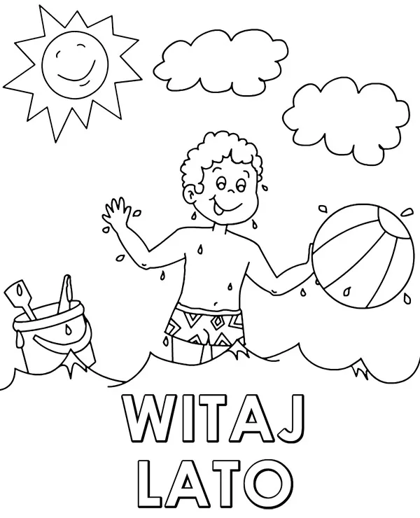 Witaj lato kolorowanka do druku dla dzieci