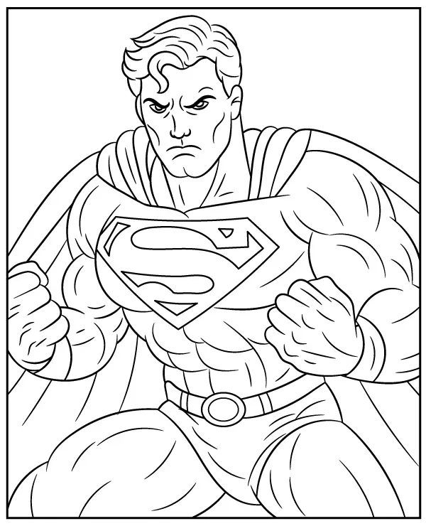Wkurzony Superman kolorowanka do druku dla dzieci