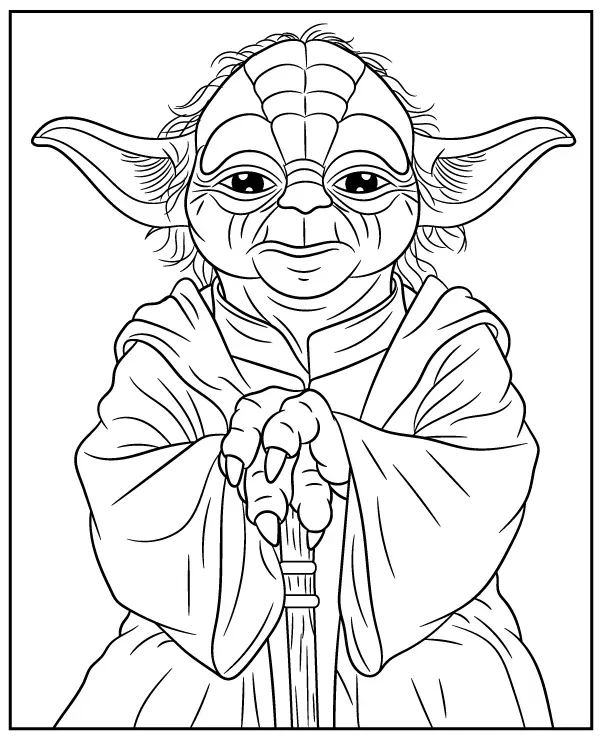 Kolorowanka Yoda Star Wars do druku dla dzieci