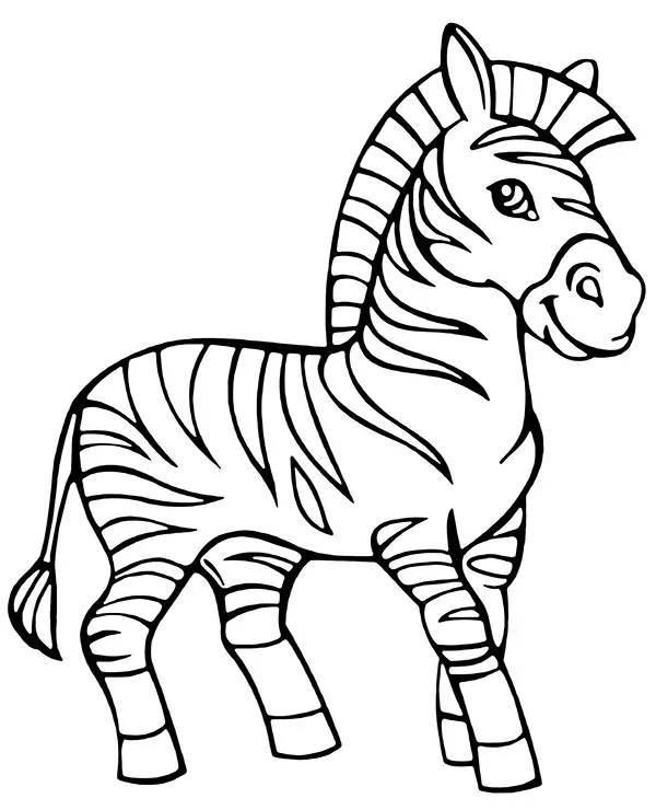 Kolorowanka zebra zwierzęta Afryki do druku