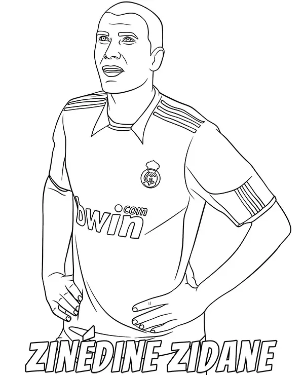 Kolorowanka Zidane piłka nożna do druku