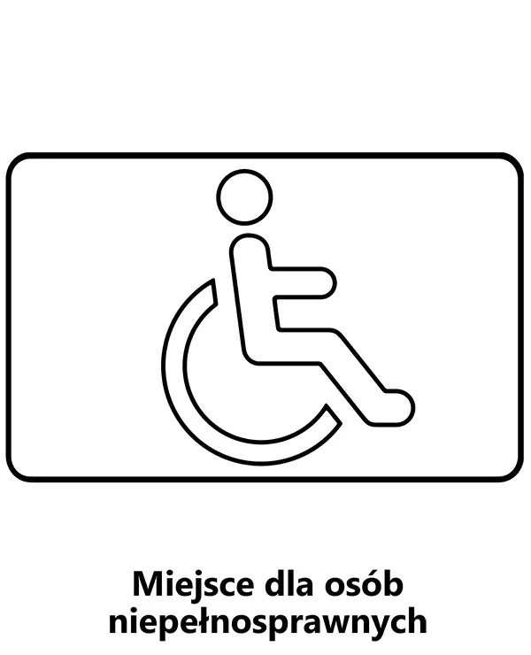 Kolorowanka znak drogowy miejsce dla inwalidy do druku