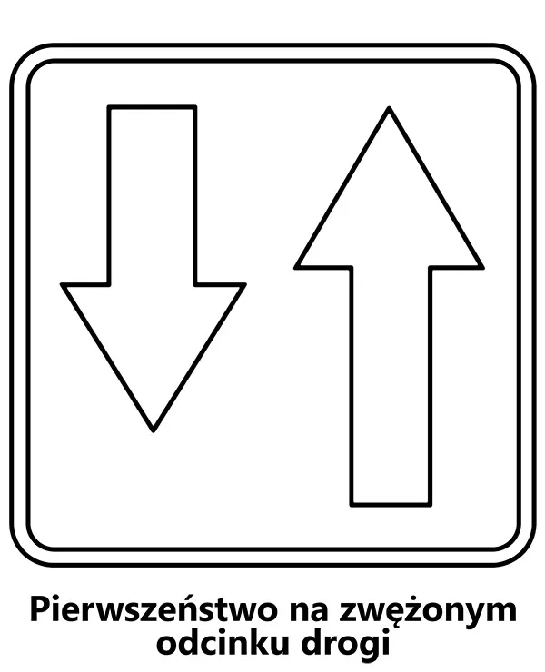 Kolorowanka znak drogowy pierwszeństwo do druku