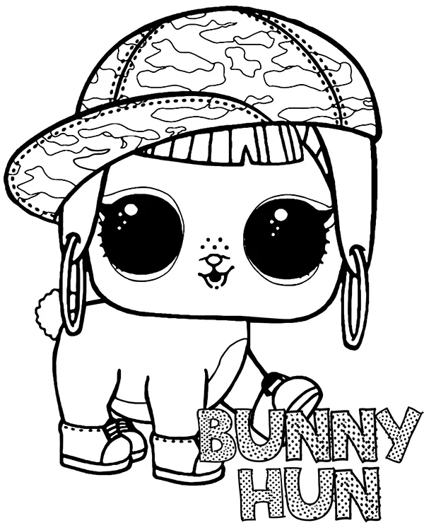 Kolorowanka Zwierzatko Bunny Hun LOL Surprise do druku