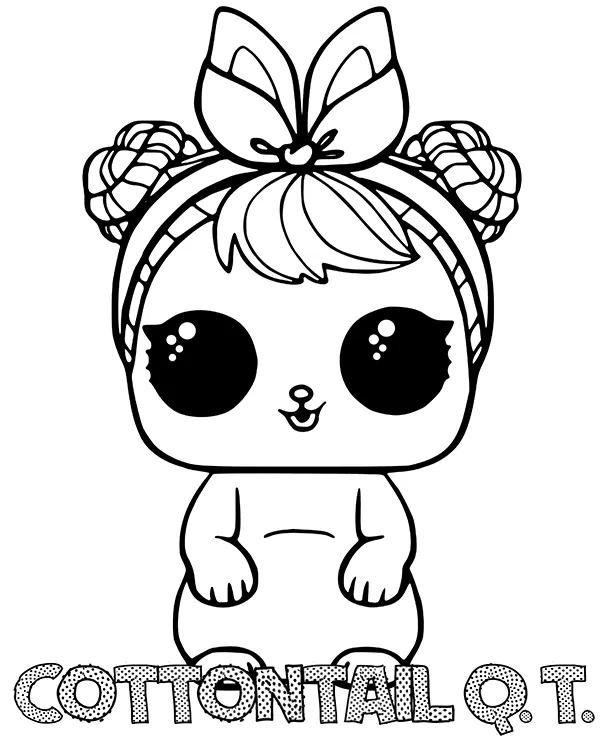 Kolorowanka Zwierzatko Cottontail QT LOL Surprise do druku