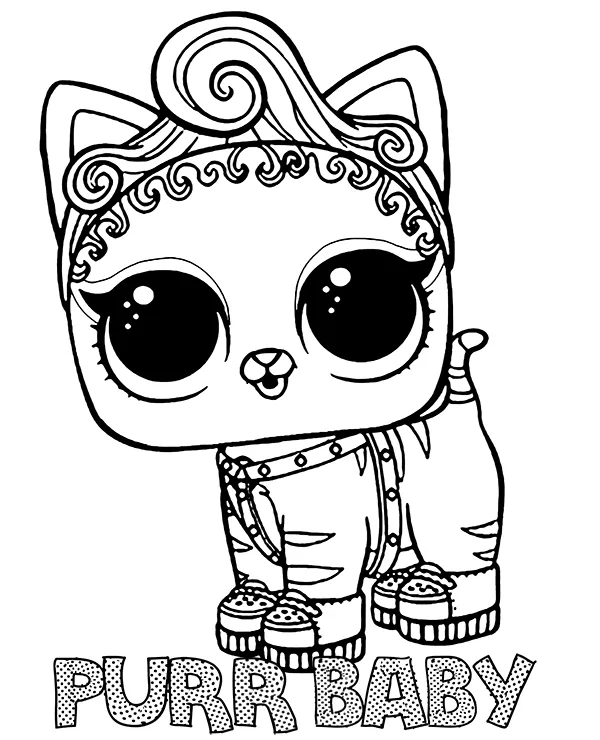 Kolorowanka Zwierzatko Purr Baby LOL Surprise do druku