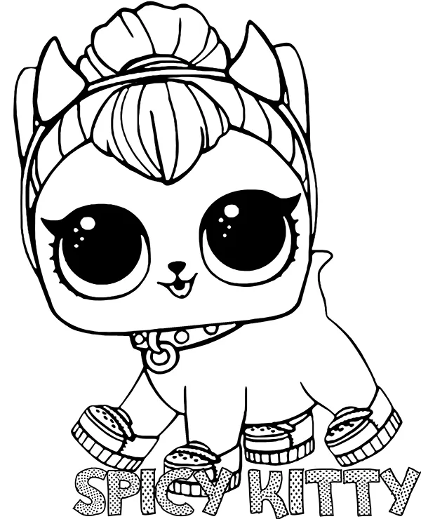 Kolorowanka do druku Spicy Kitty LOL Surprise