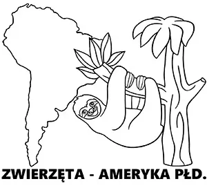 Kolorowanka Zwierzęta Ameryki Południowej do druku