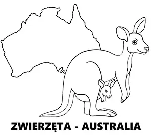 Kolorowanka Zwierzęta Australii do druku