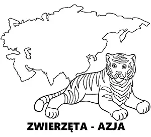 Kolorowanka Zwierzęta Azji do druku